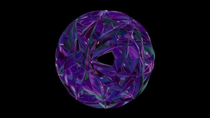 Wall Mural - Colorful 3D Twisted Circle Sphere Animation with Dynamic Color Refraction Effect, 4K Seamless Looping Abstract Glass Orb Motion Graphics for Digital Visuals and Creative Projects