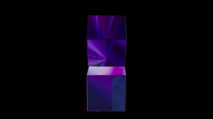 Wall Mural - Colorful 3D Cube Animation with Dynamic Color Refraction Effect, 4K Seamless Looping Abstract Glass Block Motion Graphics for Digital Visuals and Creative Media Projects