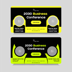 Wall Mural - Multipurpose set digital business yearly conference digital webinar banner template design, online meeting banner design, talk show banner design, editable vector eps 10 file format