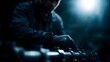 © Bussakon - Close up of a worker s hands meticulously tightening bolts on an engine in a dimly lit industrial setting with dramatic lighting