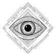 © mochalfin - A stylized eye within a geometric, multi-layered diamond shape