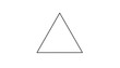 © opetq - A minimalist black outline of an equilateral triangle, positioned centrally on a pure white backdrop. Clean lines form the shape