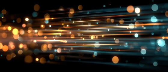 Vibrant abstract bokeh lights streaking across a
