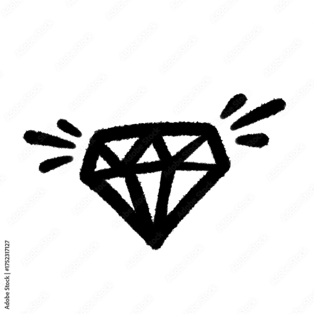Handwrite Diamond diamond png outline, cute cartoon handdraw clipart kids doodle element ...