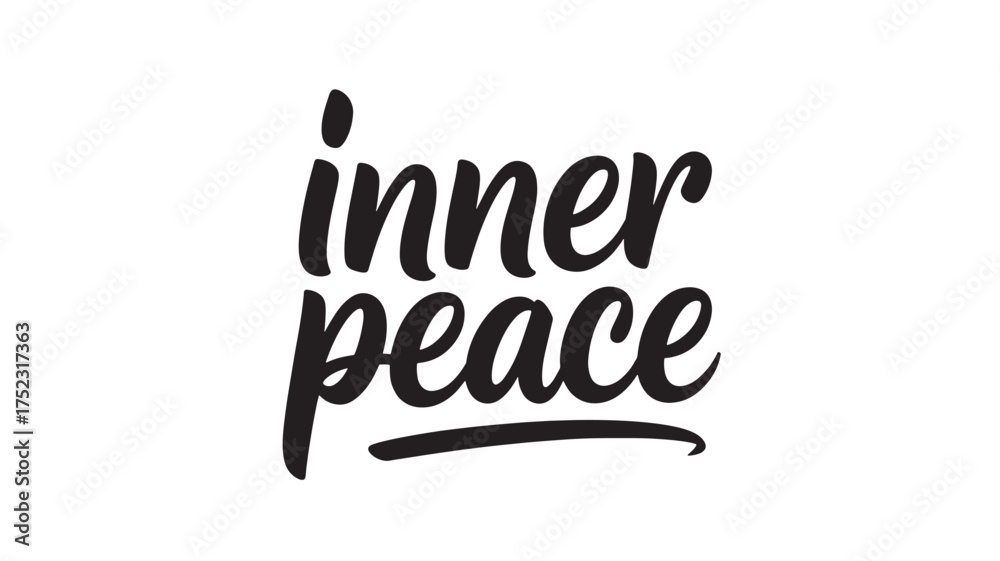 Vector Innerpeace Inner peace typography design handwritten lettering in black ink vector ...