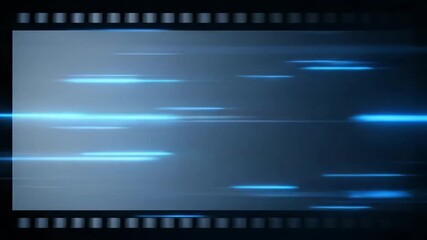 Wall Mural - Blue Light Streak Transition - A modern, abstract video featuring glowing blue light streaks moving horizontally against a dark background.