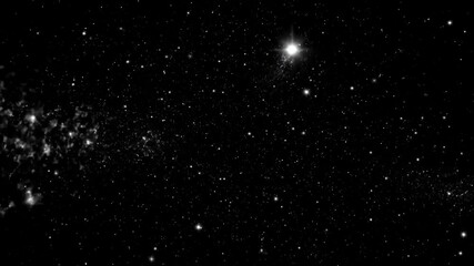 Wall Mural - Starfield with Bright Stars - A beautiful video of a starfield against a dark background. The video features several bright stars with some nebula-like effects around them.