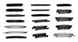 © Roushon - Collection of black grunge brush strokes isolated on transparent background, perfect for adding a raw and edgy touch to your creative projects
