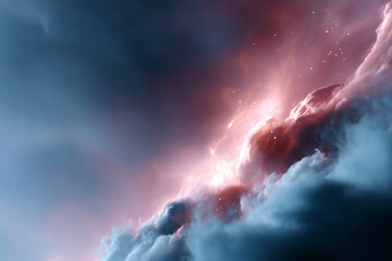 Wall Mural - A cloudy sky with a pinkish hue