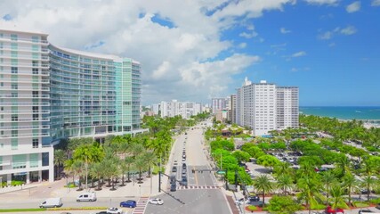 Wall Mural - drone view of Pompano Beach, Florida with city