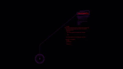 Wall Mural - Dynamic Code Interface: Purple HUD Element with Ascending Order Algorithm Displayed on Black Background