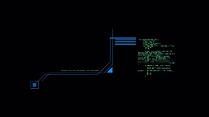 Wall Mural - Futuristic Code Interface: Dynamic Data Processing and Analysis
