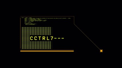 Wall Mural - Futuristic Digital Interface with Data Input Prompt and Progress Bar Animation