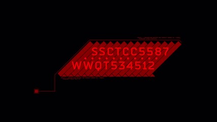 Wall Mural - Futuristic Red Digital Data Processing Interface Animation with Evolving Numbers