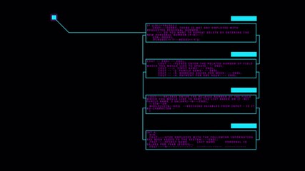 Wall Mural - Retro Terminal: Employee Database Management System Interface with Neon Aesthetics
