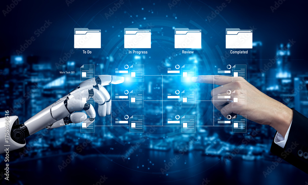 AI managing task workflow system, tracking document progress, analyzing ...