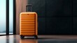 © Luminary Studio - Orange Suitcase Sits on a Wood Floor Inside a Modern Building During Daytime