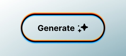Modern generate button with creative glow effect. Dynamic design for website interface, app development, or digital content creation tool.
