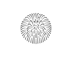 Wall Mural - Abstract firework, explosion logo design template. Creative festival, event, celebration flat  sign symbol logotype.