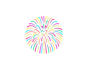 Wall Mural - Abstract firework, explosion logo design template. Creative festival, event, celebration flat  sign symbol logotype