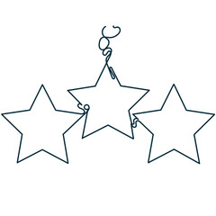 Wall Mural - continuous line drawing doodle stars
