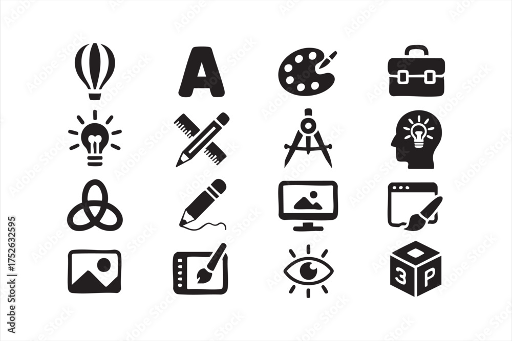 Generic Vector Icon Design Vector graphic design icons set for creative, branding, and digital ...