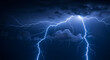 © Sumiya - Dynamic energy background with blue lightning bolts. lightning in the night sky