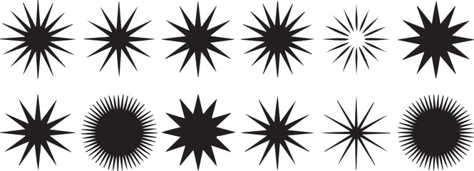 Sparkle vector icons. Shine symbol. Star sign collection