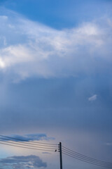 Wall Mural - nature and landscape concept with cloudy sky wit rainbow and moon in raining season