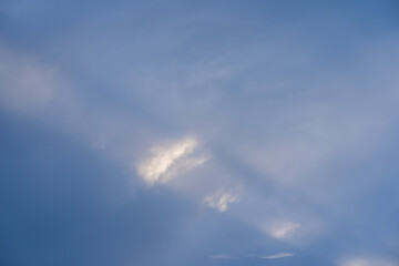 Wall Mural - nature and landscape concept with cloudy sky wit rainbow and moon in raining season