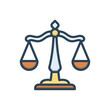 © WEBTECHOPS - Color illustration icon for justice scale