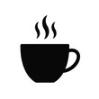 © jivect02 - Steaming coffee cup silhouette icon represents warm beverage comfort and morning rituals silhouette