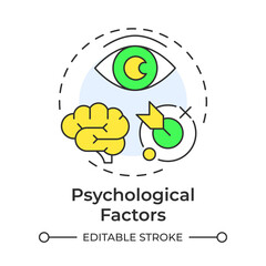 Wall Mural - Psychological factors multi color concept icon. Motivation, perception. Customer behavior. Round shape line illustration. Abstract idea. Graphic design. Easy to use in infographic, article