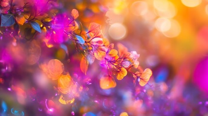 Sticker - A vibrant explosion of colors fills the frame. This image captures the beauty of blooming flowers in abstract form. Feel the joy and warmth of spring. Generative AI