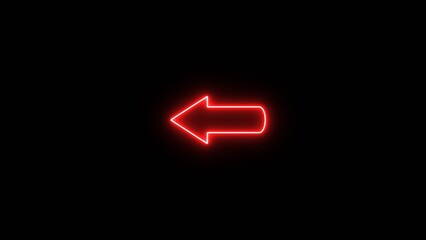 Wall Mural - Neon arrow symbol icon. Abstract arrow business graph icon illustration.
