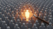 © Riski Digital Studio - Find the perfect candidate with a magnifying glass over the crowd