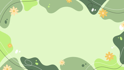 Wall Mural - abstract green shape frame template background 