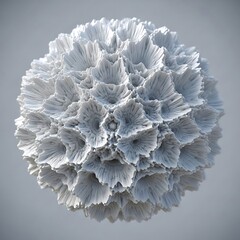 Wall Mural - Abstract white corallike sphere with intricate patterns and textures, creating a visually captivating and organic form on neutral background
