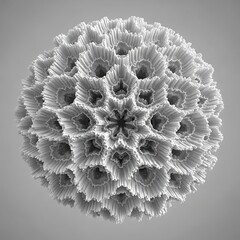 Abstract fractal sphere with intricate geometric patterns, creating a mesmerizing and complex design that is visually captivating and unique