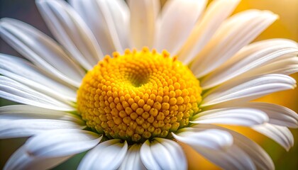 Wall Mural - Close-up of a vibrant daisy flower showcasing intricate details and soft lighting in a natural setting