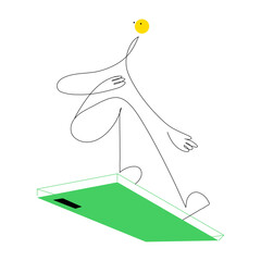 Canvas Print - An outline style illustration depicting online money