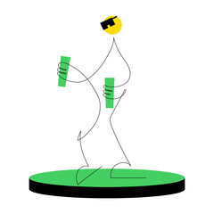 Canvas Print - An outline style illustration depicting online money