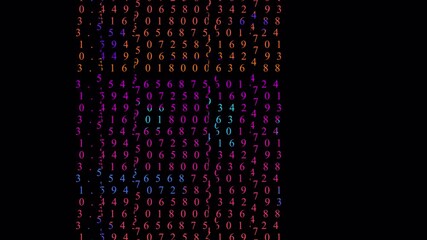 Wall Mural - Abstract Digital Code: Dynamic Numbers on Black Background