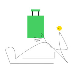 Canvas Print - An outline style illustration depicting online money