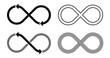 © Vallabh soni - The infinity loop arrows, vector set, the eternal cycle: directional flow and limitless process symbolism.