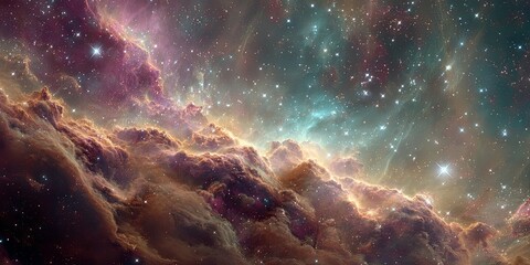 Wall Mural - Cosmic Explosion of Light and Color in Vast Universe Capturing the Essence of Deep Space Exploration and Stellar Phenomena for Educational Use
