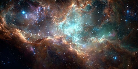 Wall Mural - Cosmic Explosion of Light and Color in Vast Universe Capturing the Essence of Deep Space Exploration and Stellar Phenomena for Educational Use