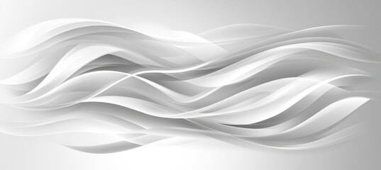 Canvas Print - Serene Abstract Background of Soft White Toned Waves Creating a Tranquil and Elegant Atmosphere