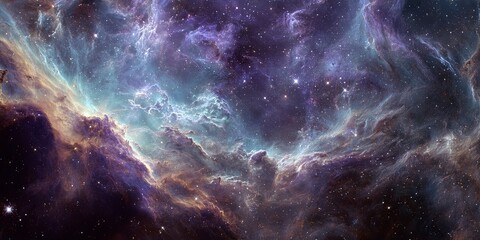 Wall Mural - Cosmic Wonders: A Stunning View of Colorful Nebulae, Stars, and Galactic Phenomena in Deep Space Captured in Vivid Detail