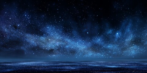 Wall Mural - Stunning Night Sky Full of Stars and Cosmic Wonders in a Deep Blue Background Captured in the Vastness of Outer Space for Celestial Imagery